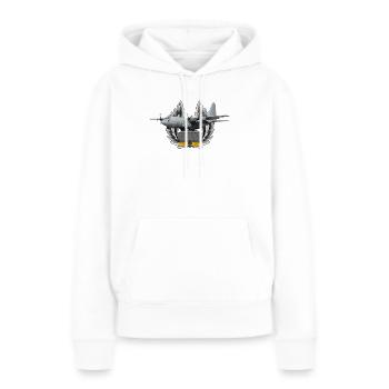 C-130 Hercules - Sweat à capuche Premium bio Femme - blanc - Devant - Julia (174cm)
