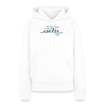 Der sicherste Ort - Frauen Premium Bio Hoodie - Weiß - Vorne - Julia (174cm)