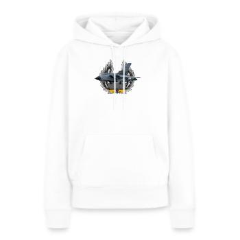 Tornade - Sweat à capuche Premium bio Femme - blanc - Devant - Julia (174cm)