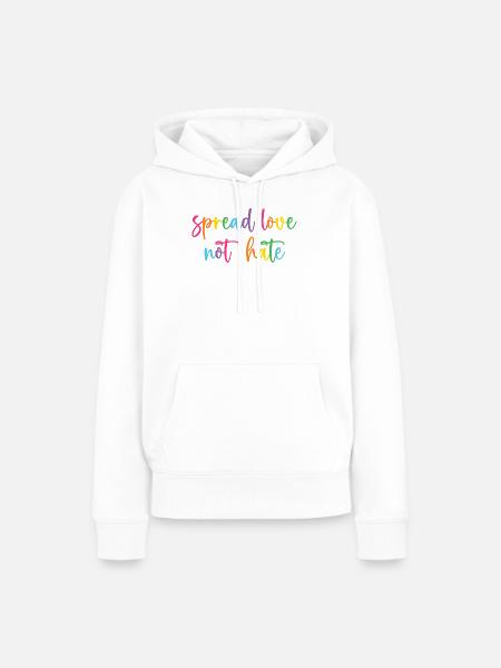 Pride Month - Liebe statt Hass verbreiten - Frauen Premium Bio Hoodie - Weiß