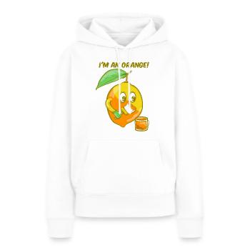 Je suis une orange - Sweat à capuche Premium bio Femme - blanc - Devant - Julia (174cm)