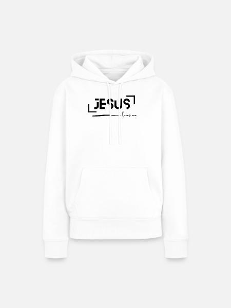 Jesus liebt mich - Frauen Premium Bio Hoodie - Weiß