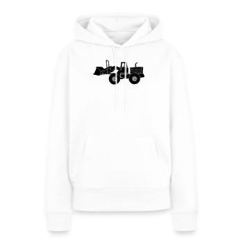 Transparent Bulldozer - Sweat à capuche Premium bio Femme - blanc - Devant - Julia (174cm)