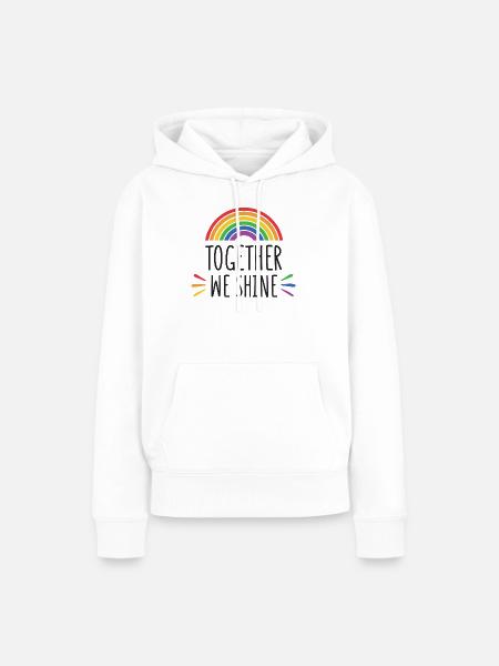 Pride Month - Gemeinsam glänzen wir - Frauen Premium Bio Hoodie - Weiß