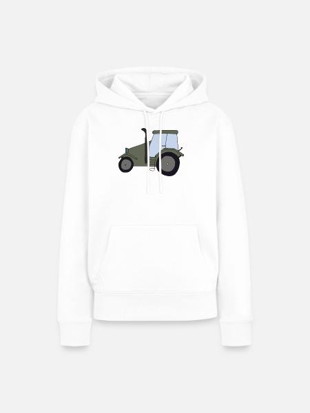traktor oldtimer - Frauen Premium Bio Hoodie - Weiß