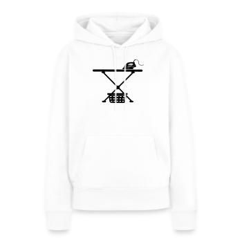Srichplak en fer et panier à linge - Sweat à capuche Premium bio Femme - blanc - Devant - Julia (174cm)