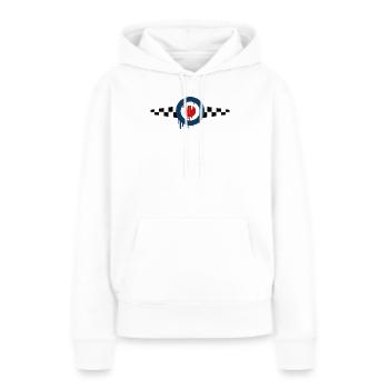 Mod Target skashirts - Sweat à capuche Premium bio Femme - blanc - Devant - Julia (174cm)