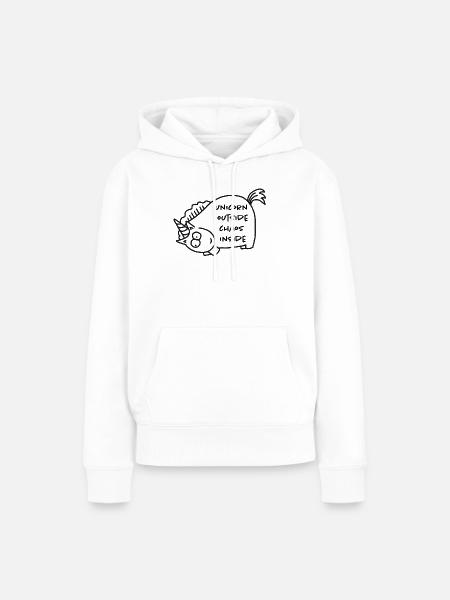 unicornoutsidechaosinside - Frauen Premium Bio Hoodie - Weiß
