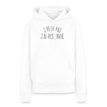 J'peux pas j'ai pas envie - Sweat à capuche Premium bio Femme - blanc - Devant - Julia (174cm)