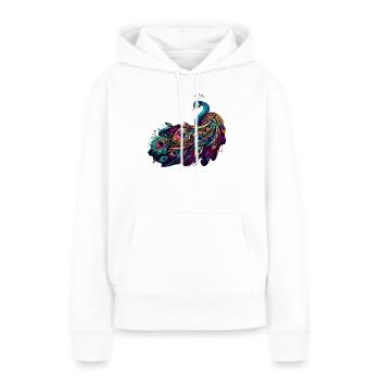 Pfau - Frauen Premium Bio Hoodie - Weiß - Vorne - Julia (174cm)