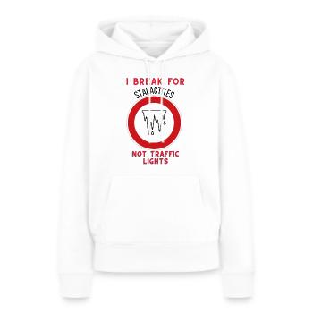 Je m’arrête pour les stalactites, pas pour les feux de circulation - Sweat à capuche Premium bio Femme - blanc - Devant - Julia (174cm)