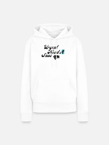 Grunge Buchstabe auf Türkisblock - Frauen Premium Bio Hoodie - Weiß