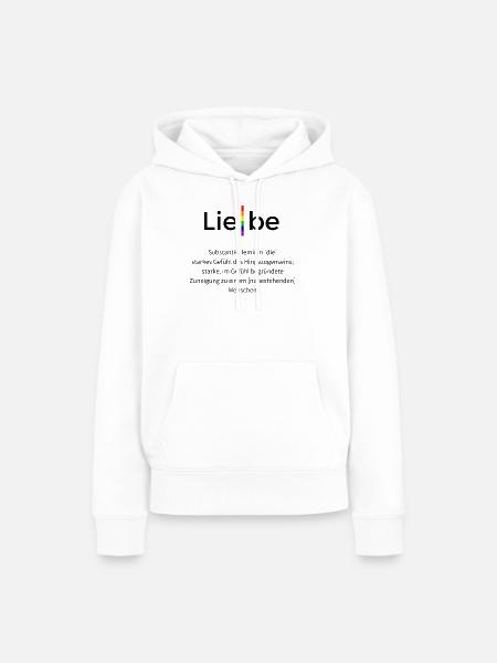 Regenbogen-Säule auf Schwarz - Frauen Premium Bio Hoodie - Weiß