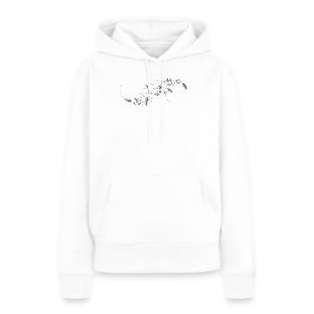 Blumige Kirschblüte und Unendlichkeitszeichen. - Frauen Premium Bio Hoodie - Weiß - Vorne - Julia (174cm)