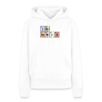 I am genius - Frauen Premium Bio Hoodie - Weiß - Vorne - Julia (174cm)