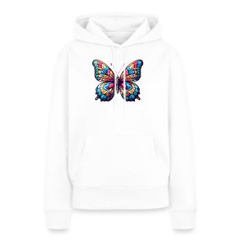 Bunter Schmetterling - Frauen Premium Bio Hoodie - Weiß - Vorne - Julia (174cm)