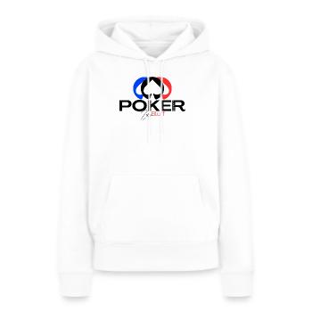 POKER Elegance "Zero bluff Poker outfit"  - Sweat à capuche Premium bio Femme - blanc - Devant - Julia (174cm)