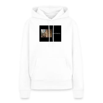 Streetwear WP - Sweat à capuche Premium bio Femme - blanc - Devant - Julia (174cm)