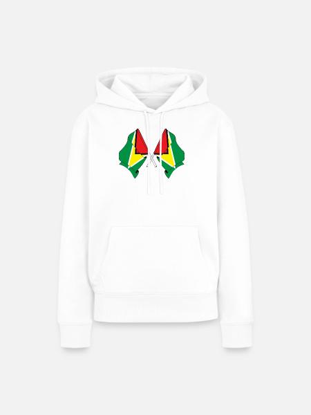 Zwei gekreuzte Flaggen von Guyana - Frauen Premium Bio Hoodie - Weiß