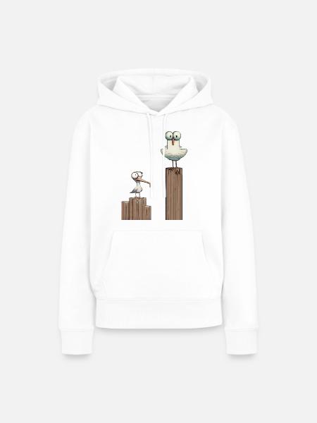 Die Möwen - Moin Möwe Seemann Aussichtsmann - Frauen Premium Bio Hoodie - Weiß