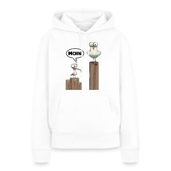 moin maritime Begrüßung Möwe Seemann Aussichtsmann - Frauen Premium Bio Hoodie - Weiß - Vorne - Julia (174cm)