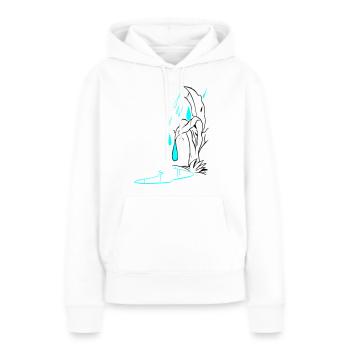 Regen - Frauen Premium Bio Hoodie - Weiß - Vorne - Julia (174cm)