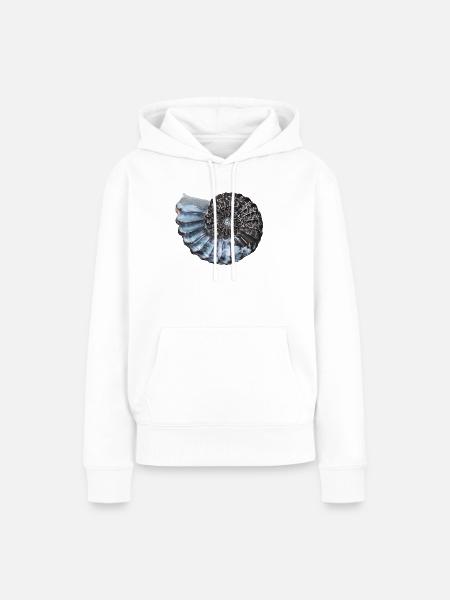 Ammonit mit wunderschöner Lobenlinie - Frauen Premium Bio Hoodie - Weiß