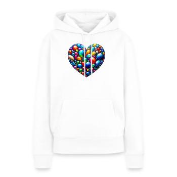 Coeur coloré - Sweat à capuche Premium bio Femme - blanc - Devant - Julia (174cm)