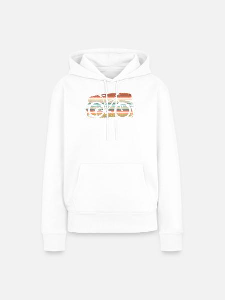 Retro Fahrrad Sunset Streifen - Frauen Premium Bio Hoodie - Weiß