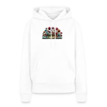 wild und ungezähmt wiesenblumen blume natur - Frauen Premium Bio Hoodie - Weiß - Vorne - Julia (174cm)