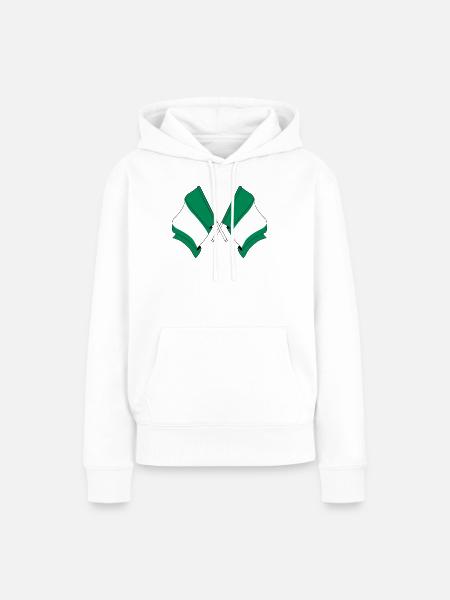 Zwei gekreuzte Flaggen Nigerias - Frauen Premium Bio Hoodie - Weiß