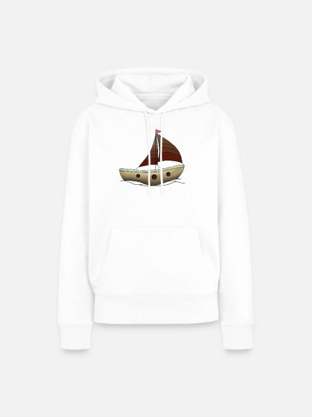 Boot - Frauen Premium Bio Hoodie - Weiß