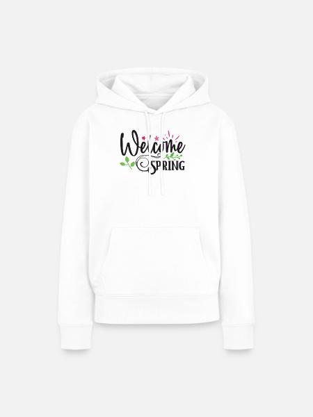 Willkommen Frühling - Frauen Premium Bio Hoodie - Weiß