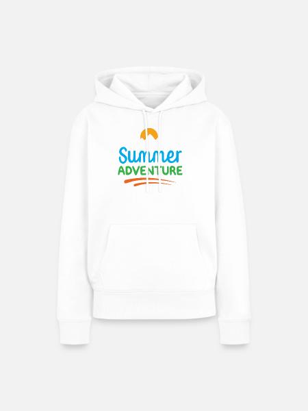 Sommer-Abenteuer - Frauen Premium Bio Hoodie - Weiß