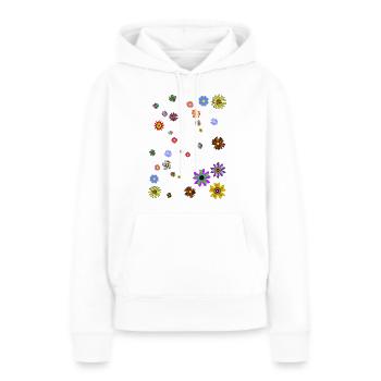 Blumen Frieden Harmonie - Frauen Premium Bio Hoodie - Weiß - Vorne - Julia (174cm)