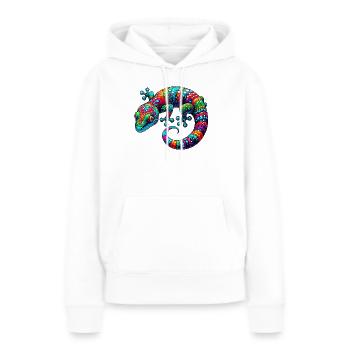 Gecko - Frauen Premium Bio Hoodie - Weiß - Vorne - Julia (174cm)