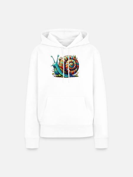 Schnecke - Frauen Premium Bio Hoodie - Weiß