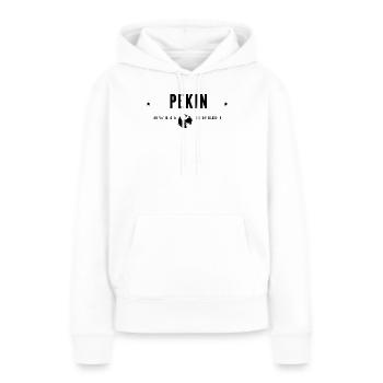 Pékin Coordonnées Géographiques Stylisées - Sweat à capuche Premium bio Femme - blanc - Devant - Julia (174cm)