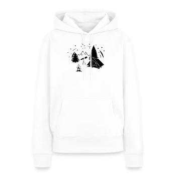 Ciel étoilé dans la forêt avec des jumelles d’étoiles - Sweat à capuche Premium bio Femme - blanc - Devant - Julia (174cm)