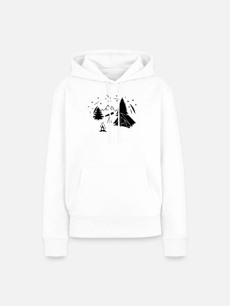 Sternenhimmel im Wald mit Starminokular - Frauen Premium Bio Hoodie - Weiß