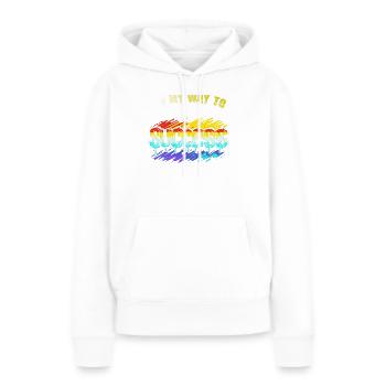 Sur la voie du succès - Sweat à capuche Premium bio Femme - blanc - Devant - Julia (174cm)