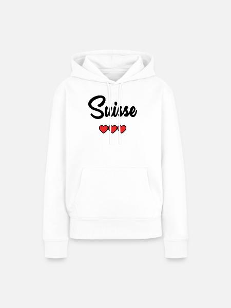 SCHWEIZ - Frauen Premium Bio Hoodie - Weiß
