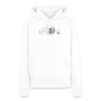 Familienfutter Einkaufserlebnis für die Familie - Frauen Premium Bio Hoodie - Weiß - Vorne - Julia (174cm)