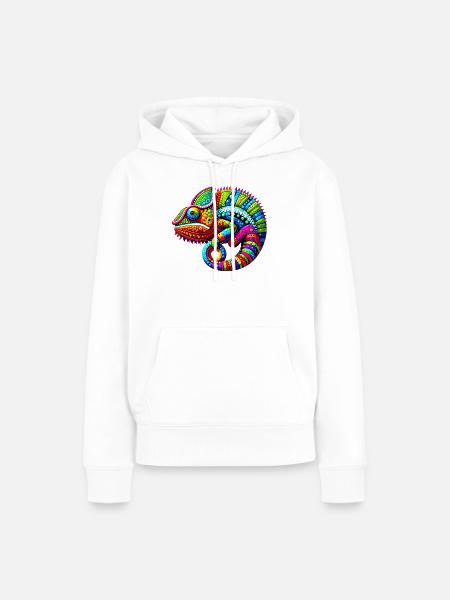 Chamäleon - Frauen Premium Bio Hoodie - Weiß