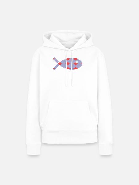 FISCH - Frauen Premium Bio Hoodie - Weiß