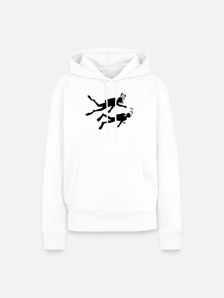 Zwei Unterwassertaucher - Frauen Premium Bio Hoodie - Weiß