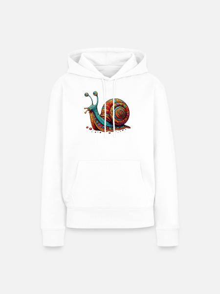 Schnecke - Frauen Premium Bio Hoodie - Weiß