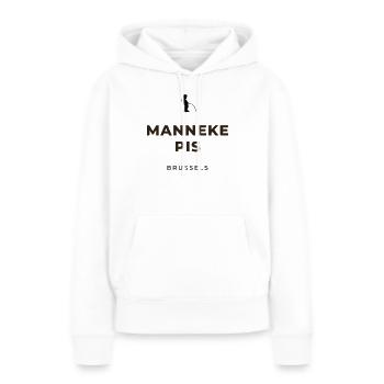 Manneken Piss Bruxelles - Sweat à capuche Premium bio Femme - blanc - Devant - Julia (174cm)
