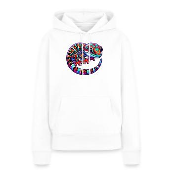 Gecko - Frauen Premium Bio Hoodie - Weiß - Vorne - Julia (174cm)