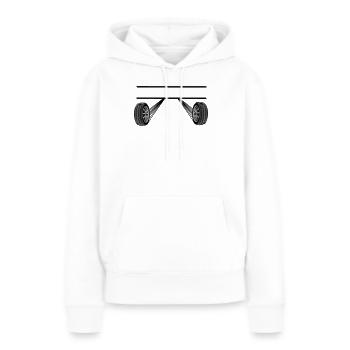Autorennen-Namensbanner 4 - Frauen Premium Bio Hoodie - Weiß - Vorne - Julia (174cm)